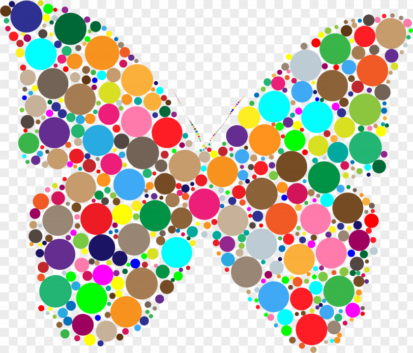 Colorful Butterfly Circle Color Clip Art PNG