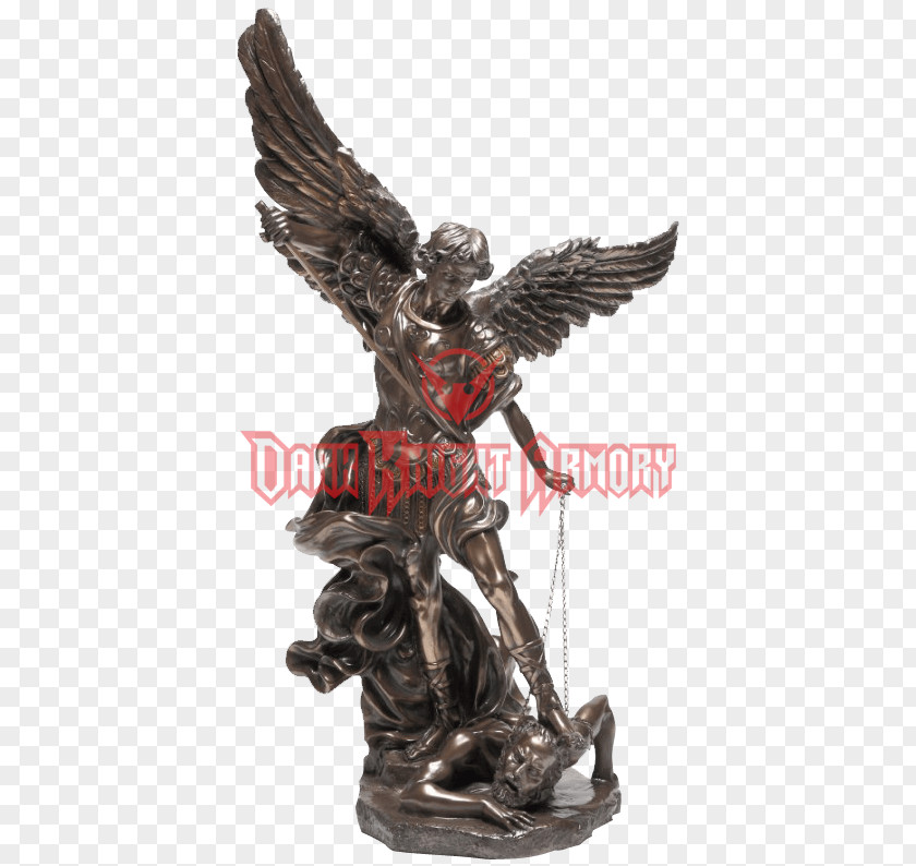 Angel Michael Gabriel Lucifer Bronze Sculpture Statue PNG