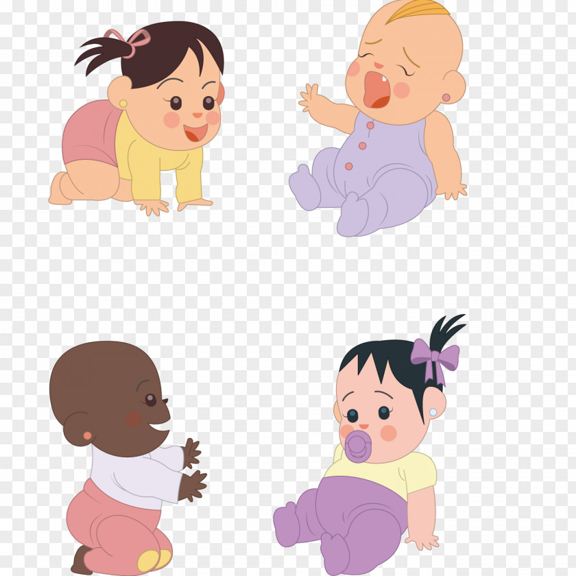 Cartoon Baby Vector Material Infant Child Icon PNG