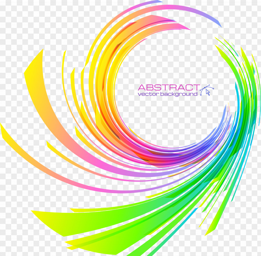 Rotating Ring Dazzling Color Curve Rainbow Abstract PNG