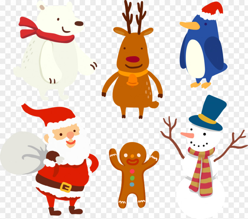 Vector Santa Claus And Snowman Wedding Invitation Christmas Card Party Greeting PNG