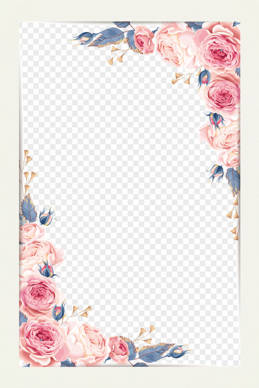 Watercolor Painting PNG painting, Beautiful little fresh border material, pink rose illustration clipart PNG