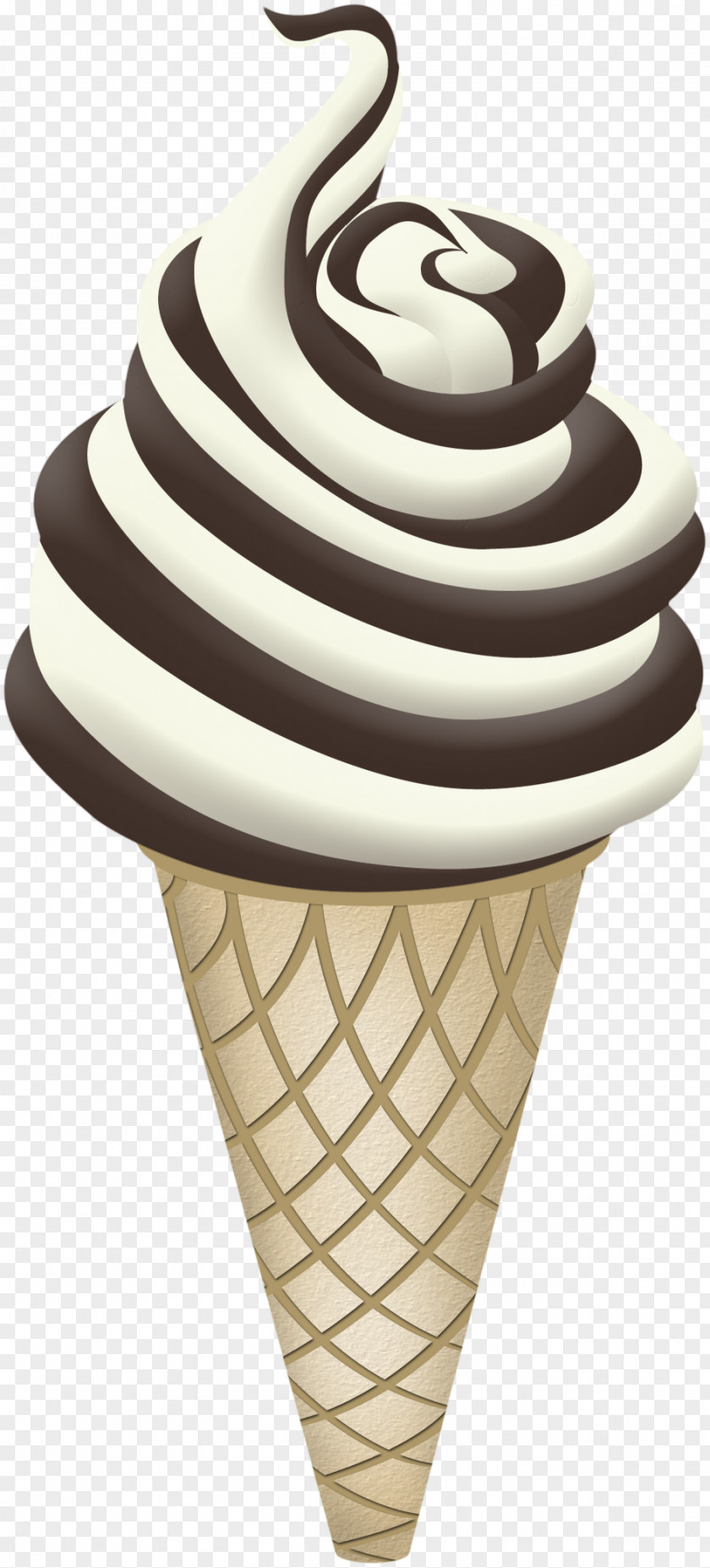 Chocolate Ice Cream Cone Sundae PNG