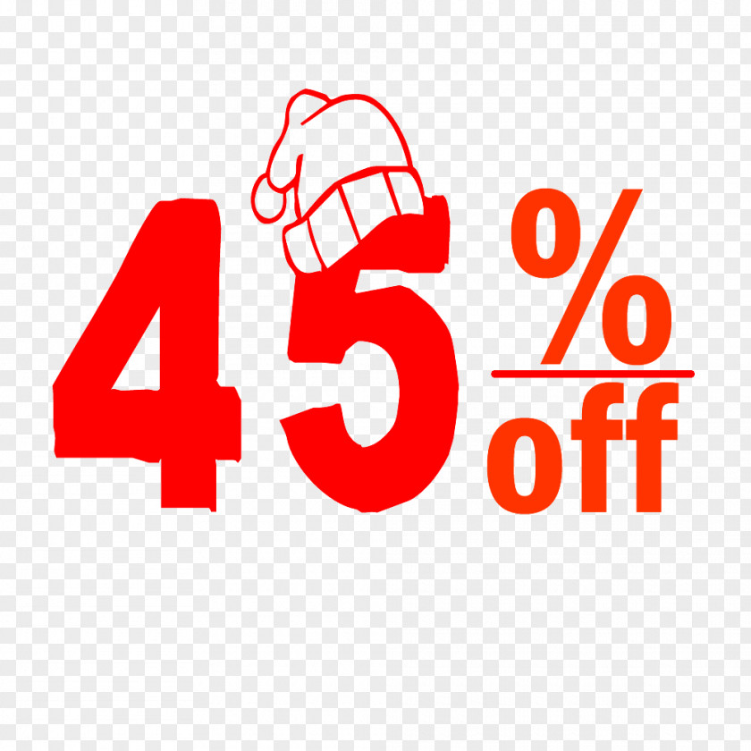Christmas 45% Discount Tag. PNG