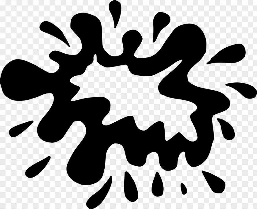 Spalsh Black And White Clip Art PNG