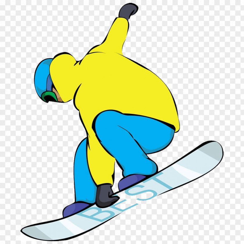 Cartoon Skiing Snowboarding Clip Art PNG