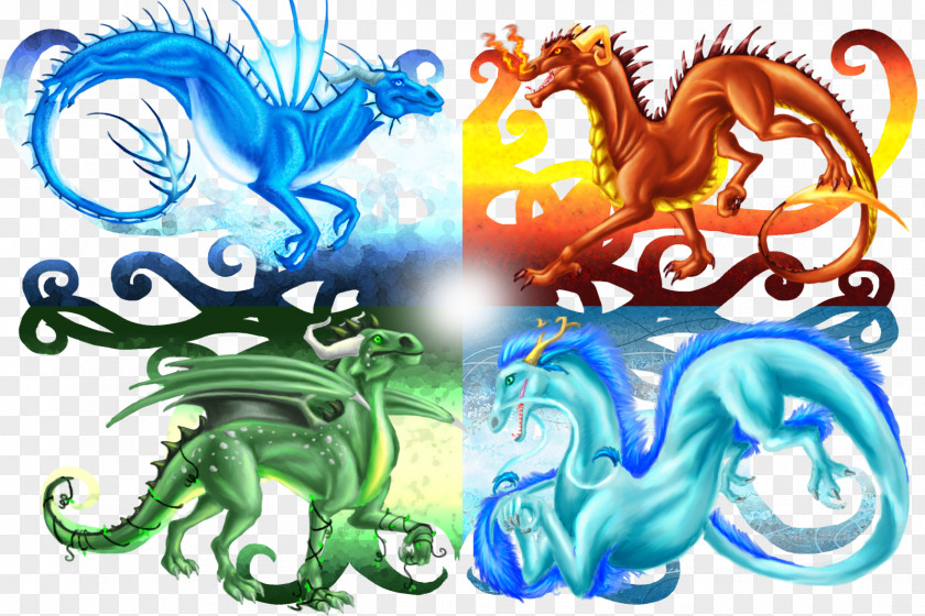 Dragon Azure Classical Element Elemental PNG