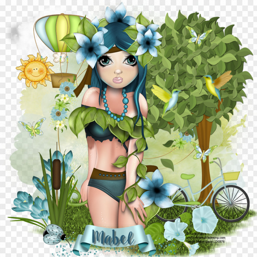 Fairy Floral Design Desktop Wallpaper PNG