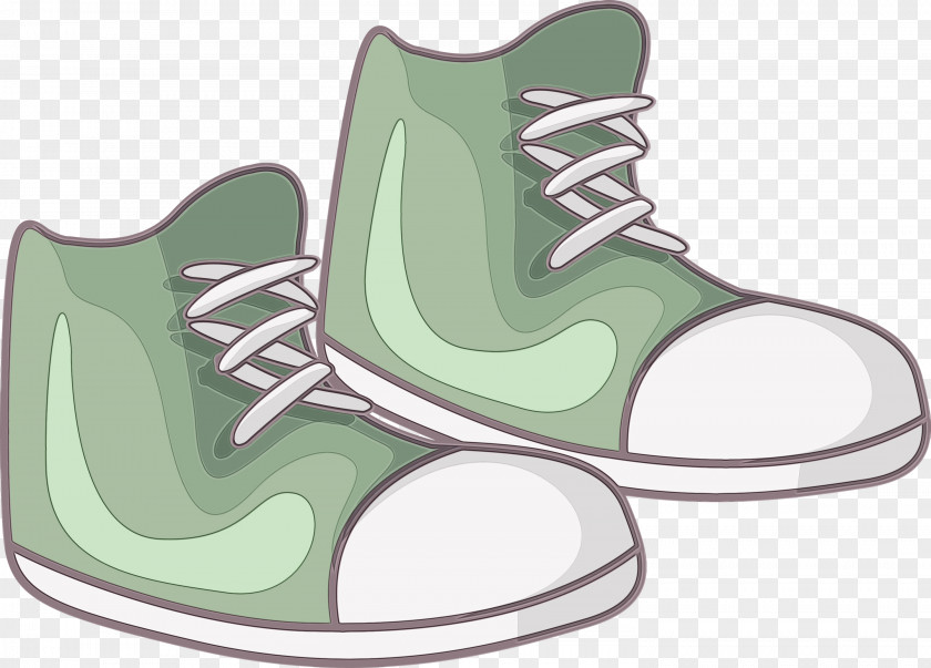 Green Pattern Shoe Walking PNG