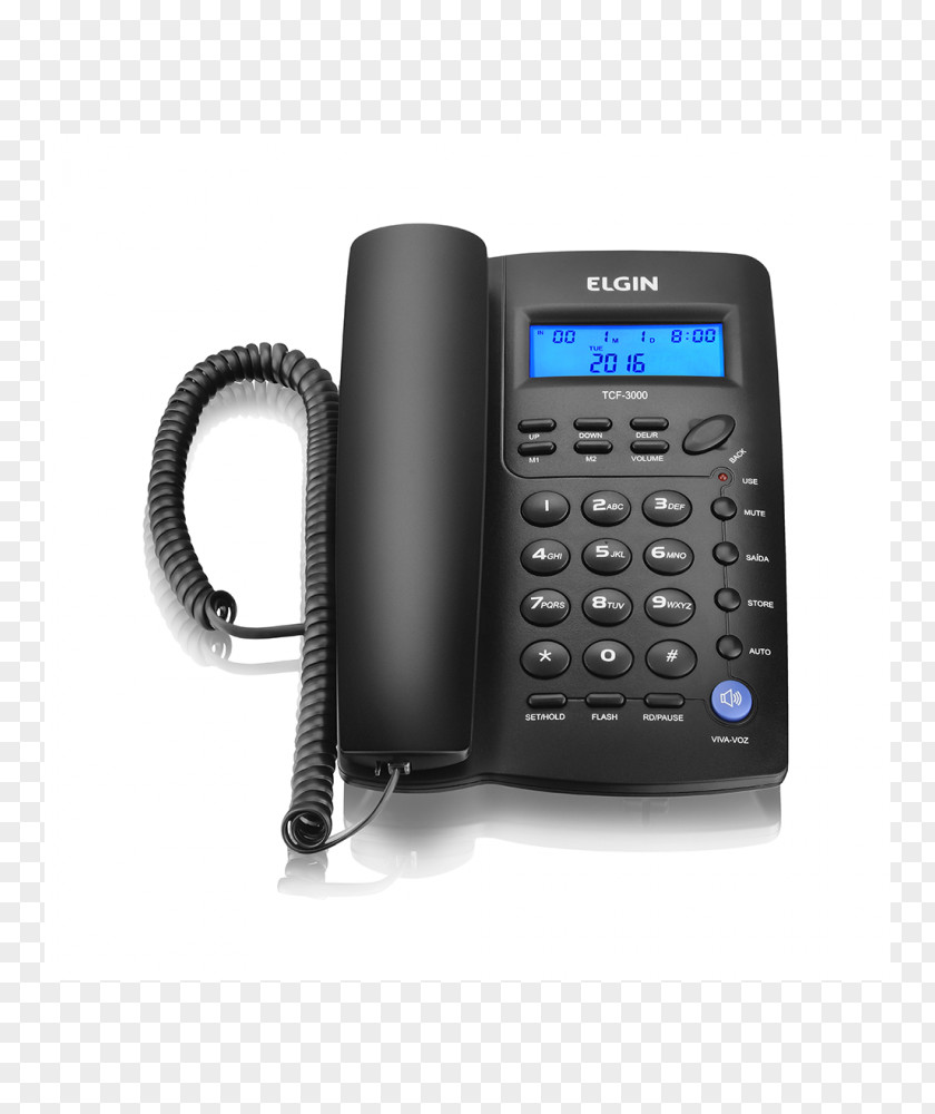 Fio Caller ID Cordless Telephone Elgin TCF 3000 Speakerphone PNG