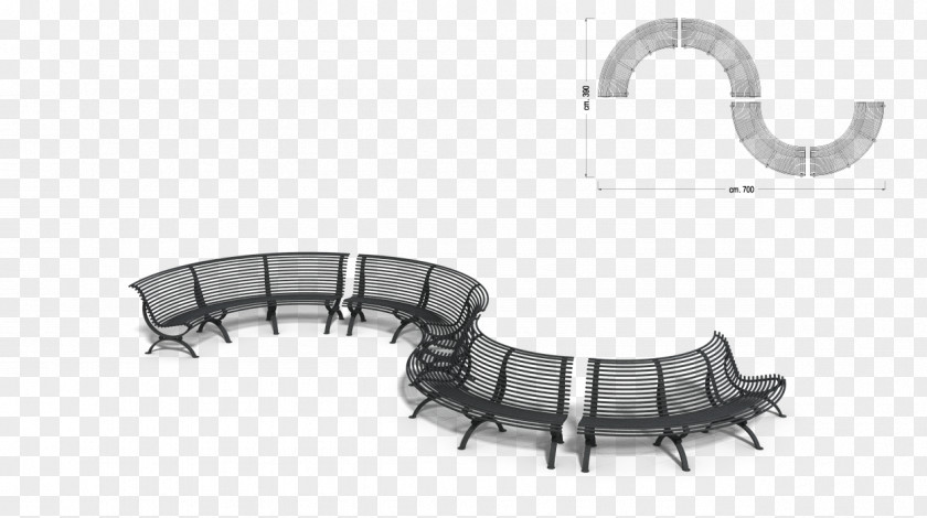Seat Concave Set Bench Curve Function Street Furniture PNG