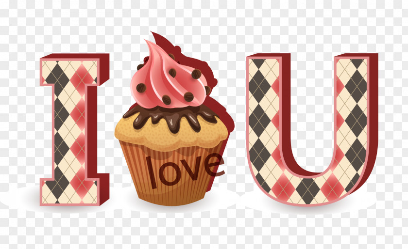 Cupcakes I Love You WordArt Cupcake Muffin Dessert PNG