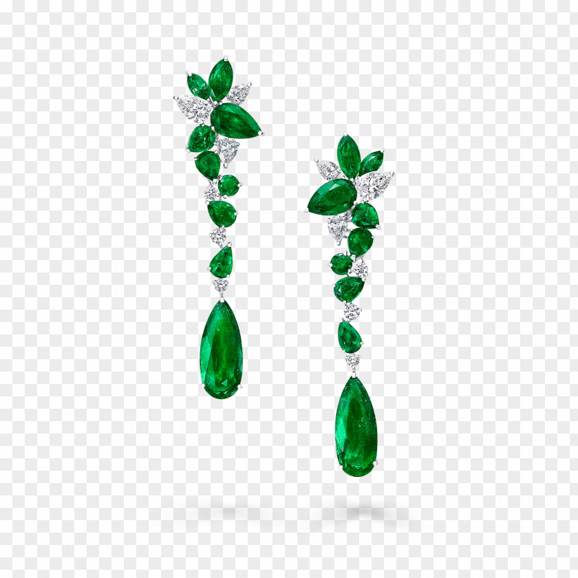 Emerald Jewellery Earring Graff Diamonds PNG