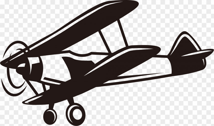 Vintage Retro Biplane Airplane Aviation Propeller PNG
