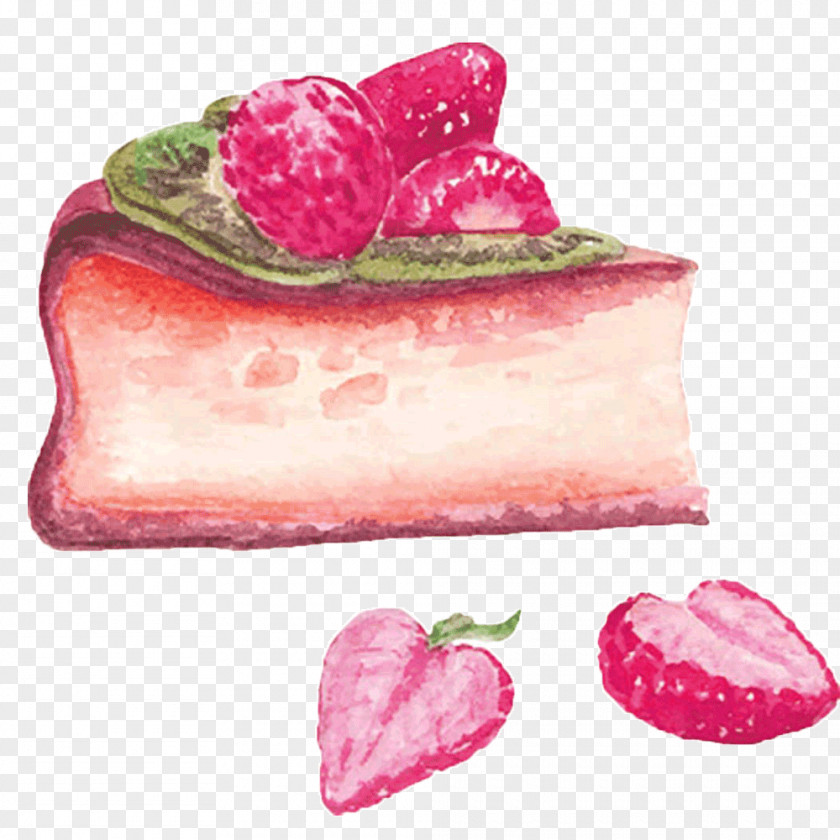 Strawberry Cake Vector Graphics Cupcake Watercolor Painting Royalty-free PNG