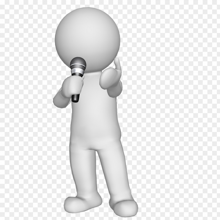 Mic Microphone 3-D Man Sound Recording And Reproduction Character PNG