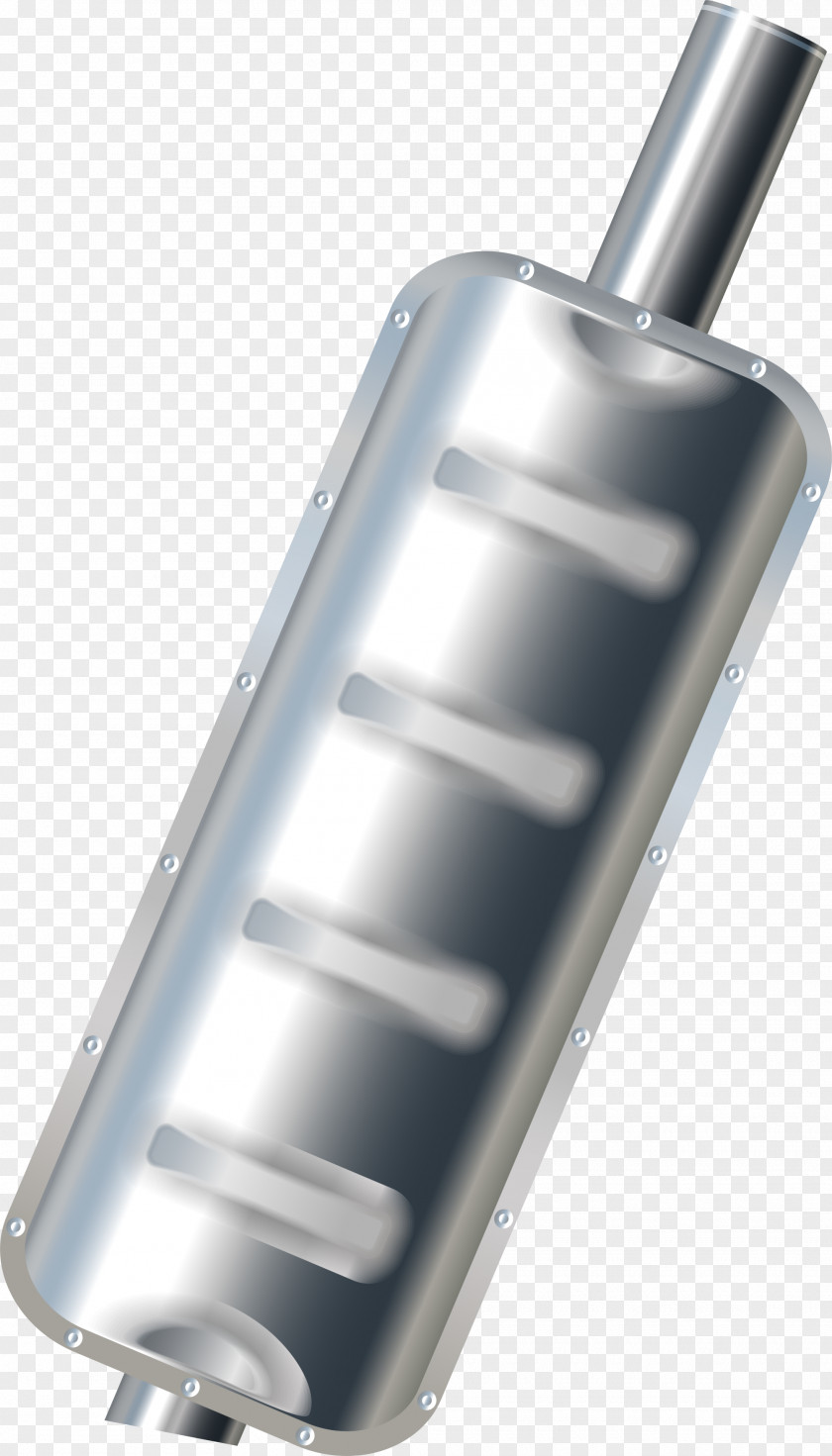 Silver Simple Exhaust Pipe System Clip Art PNG