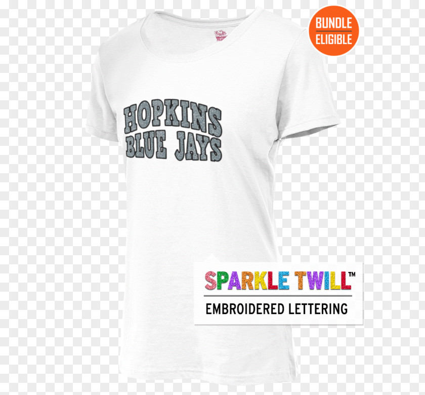 Sparkle White T-shirt Sleeve Logo Font PNG