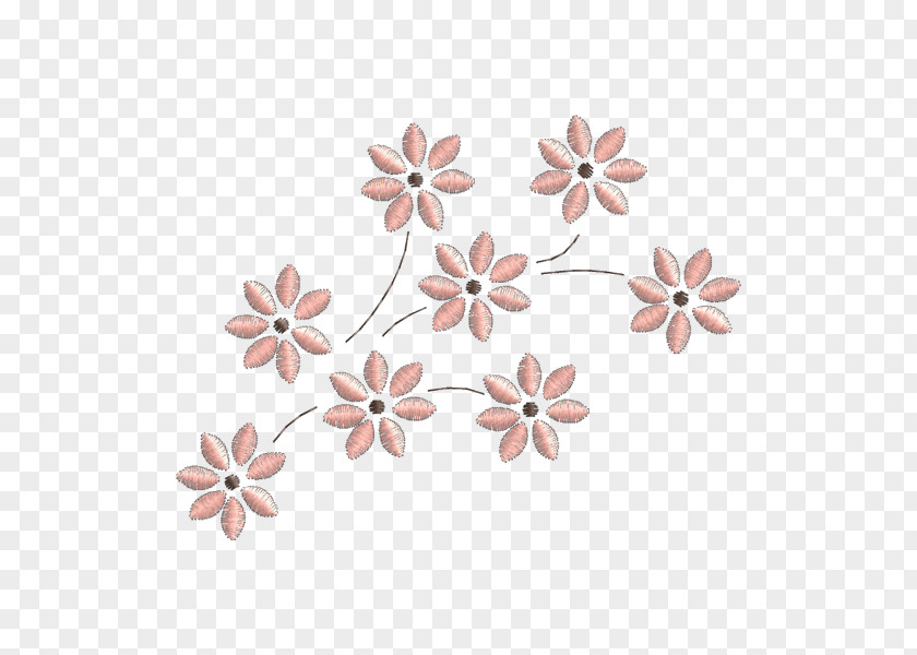 Acuarela Machine Embroidery Flower Chain Stitch Pattern PNG