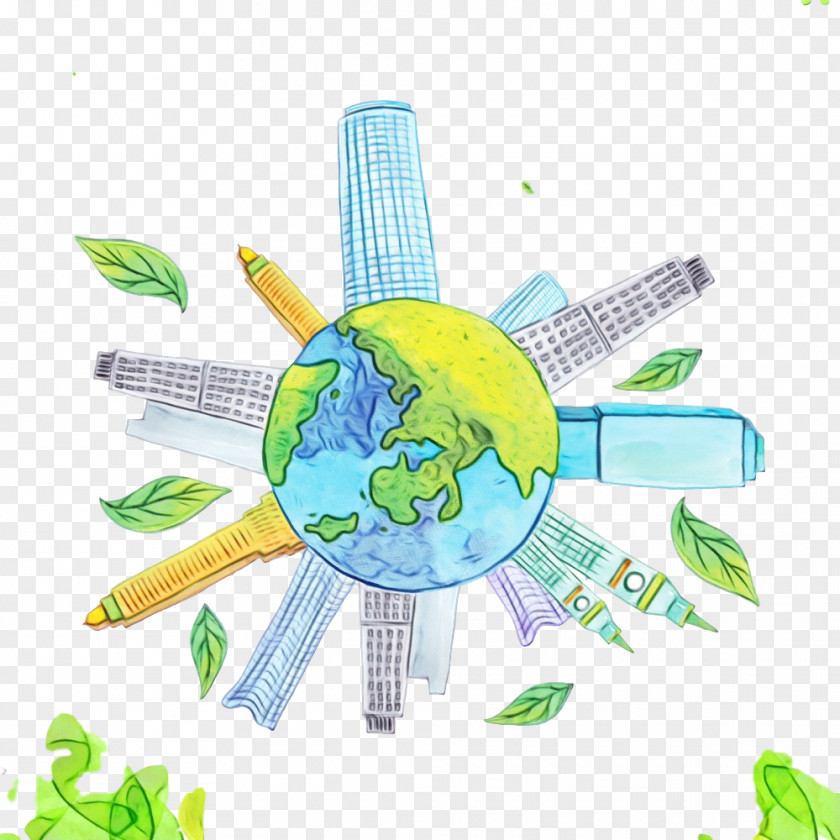 Diagram World Green PNG