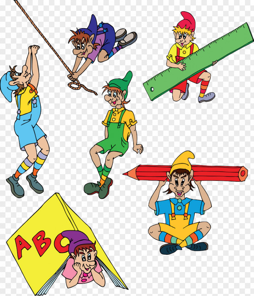 The Clown Takes Ruler Drawing Cartoon Illustration PNG