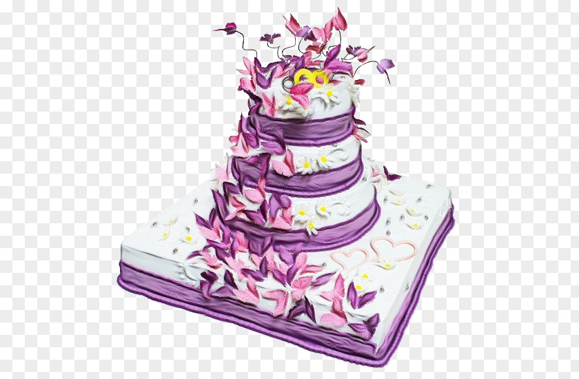 Wedding Cake Decorating Purple PNG
