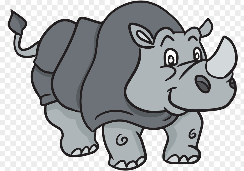 Cartoon Rhino Black Rhinoceros Free Content Clip Art PNG