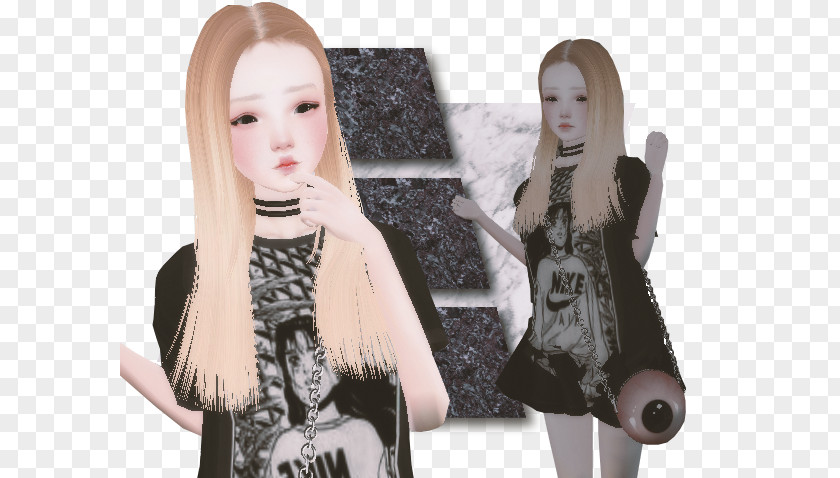 Doll Brown Hair Blond PNG