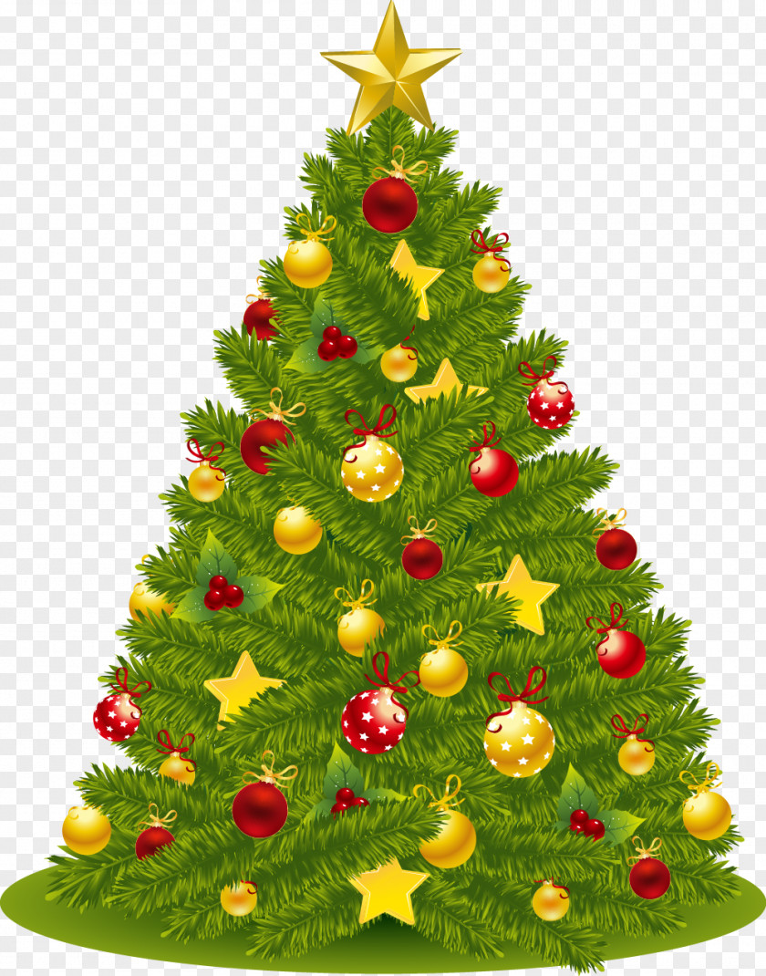 Golden Decorative Christmas Tree Pattern Ornament Clip Art PNG