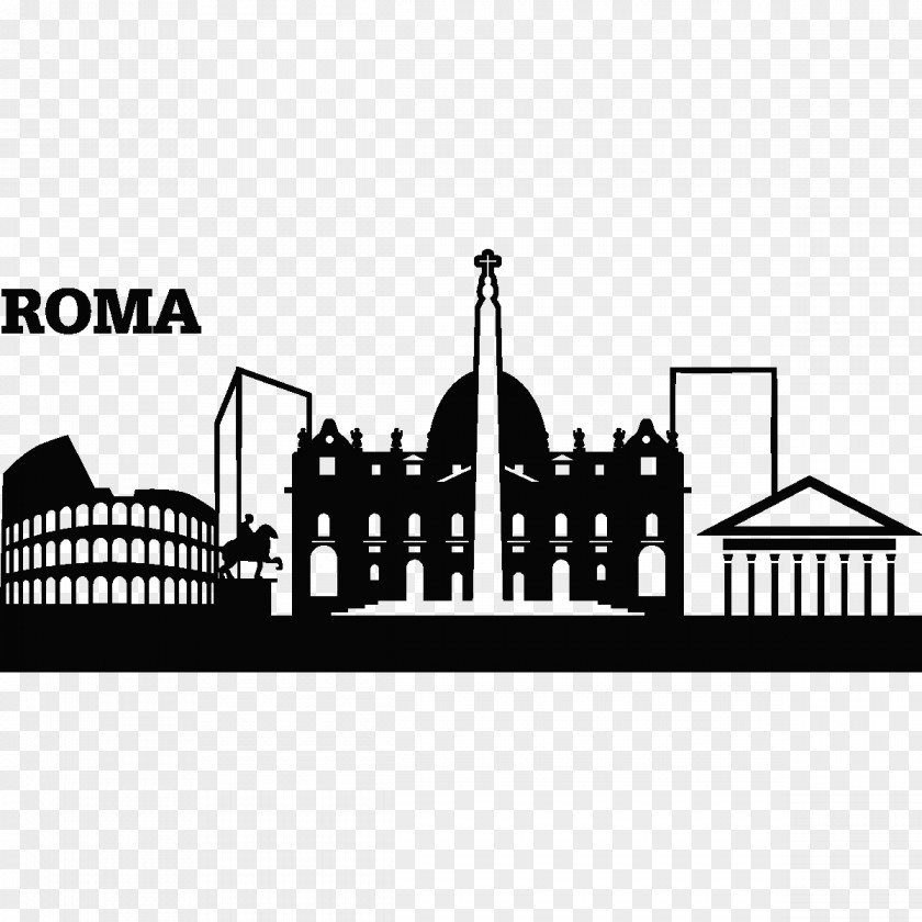 Gotham City Skyline Rome Logo Vector Graphics Illustration Image PNG