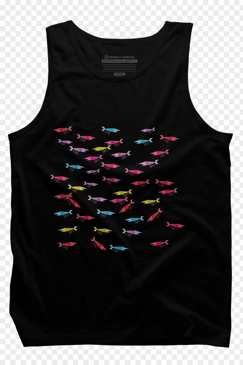 Shrimp Gilets T-shirt Sleeveless Shirt Black M PNG