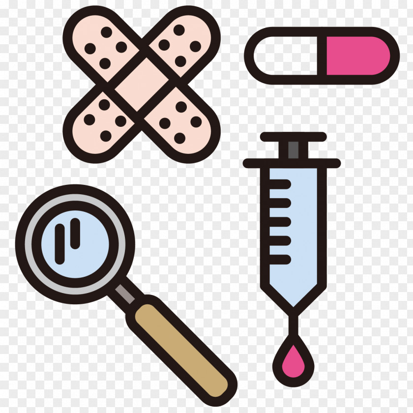 Vector Cartoon Medical Syringe Tablets Euclidean Physician PNG