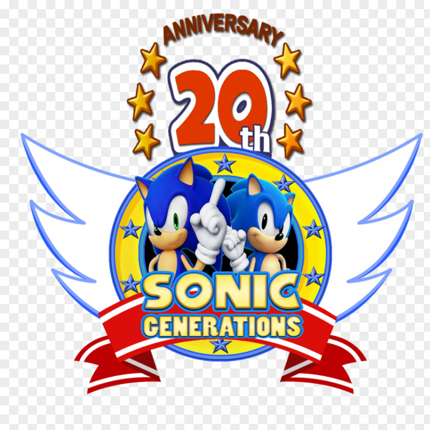 20th Anniversary Sonic Generations Brand Logo Crest Recreation PNG