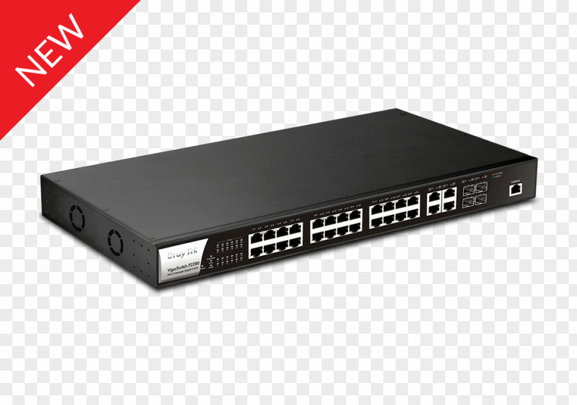 24 PortsSmart Network Switch DrayTek VigorSwitch P1280 PoE Web Smart Gigabit VSP1280-K EthernetHome Router Configuration Power Over Ethernet Draytek G1280 PNG