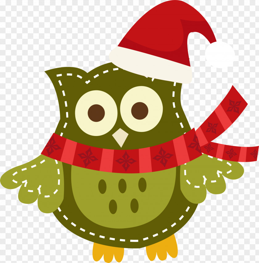 Cartoon Owl Santa Claus Christmas Day Tree Holiday PNG