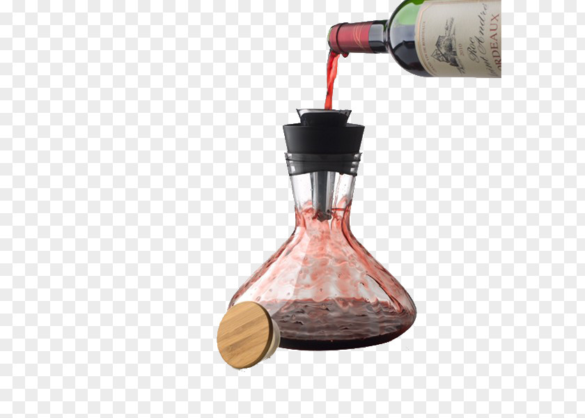 Glass Decanter Red Wine Cooler Carafe Aeration PNG
