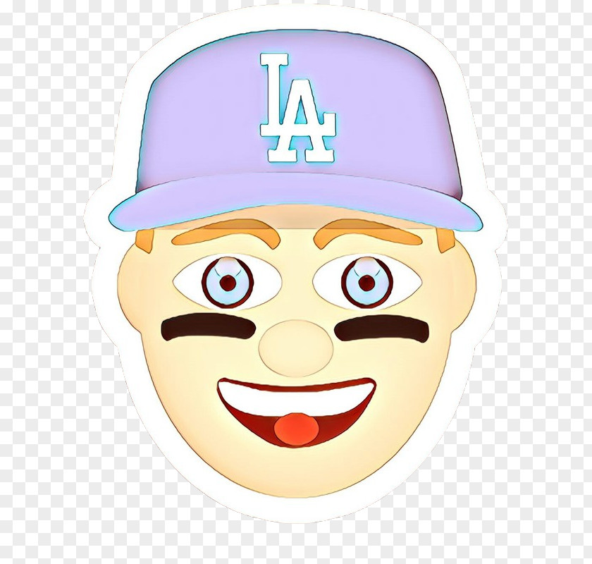 Sticker Cap Nose Smiley Los Angeles Dodgers Hat PNG