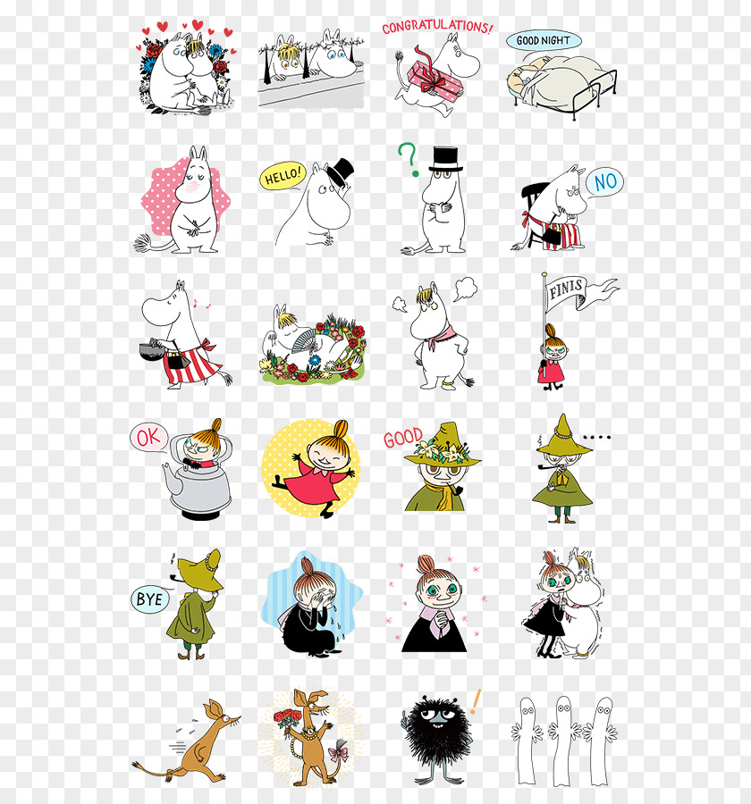 Sticker Line Little My Moomins Moominvalley Moominmamma Snufkin PNG