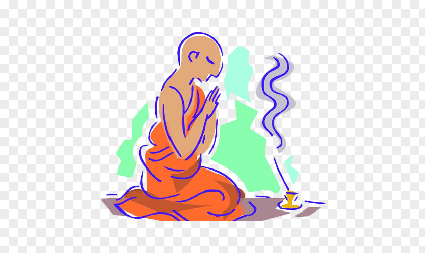 Burn Incense And Pray Monk Buddhism Prayer Bhikkhu Clip Art PNG