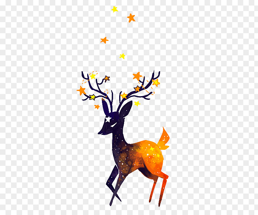 Deer Drawing Digital Painting PNG