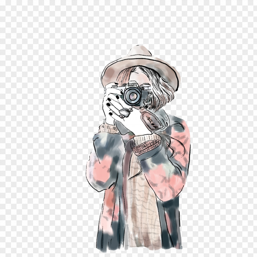 Holding The Camera Photography Drawing Illustration PNG