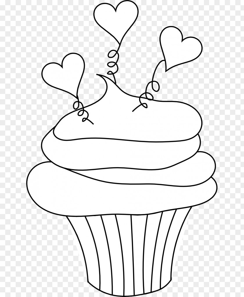 Vector Heart Cupcake Muffin Frosting & Icing Clip Art PNG