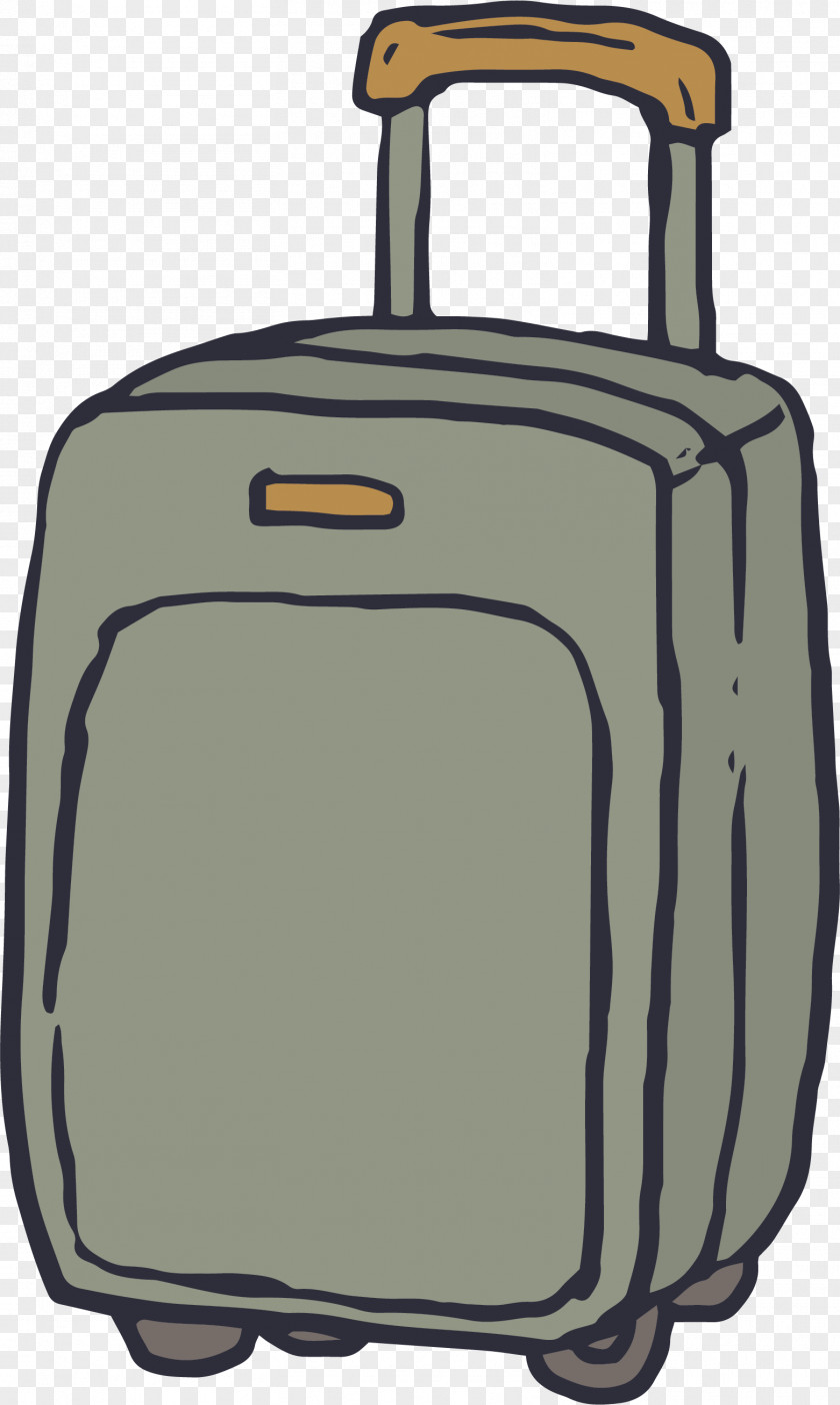Gray Hand-painted Suitcase Drawing Euclidean Vector PNG