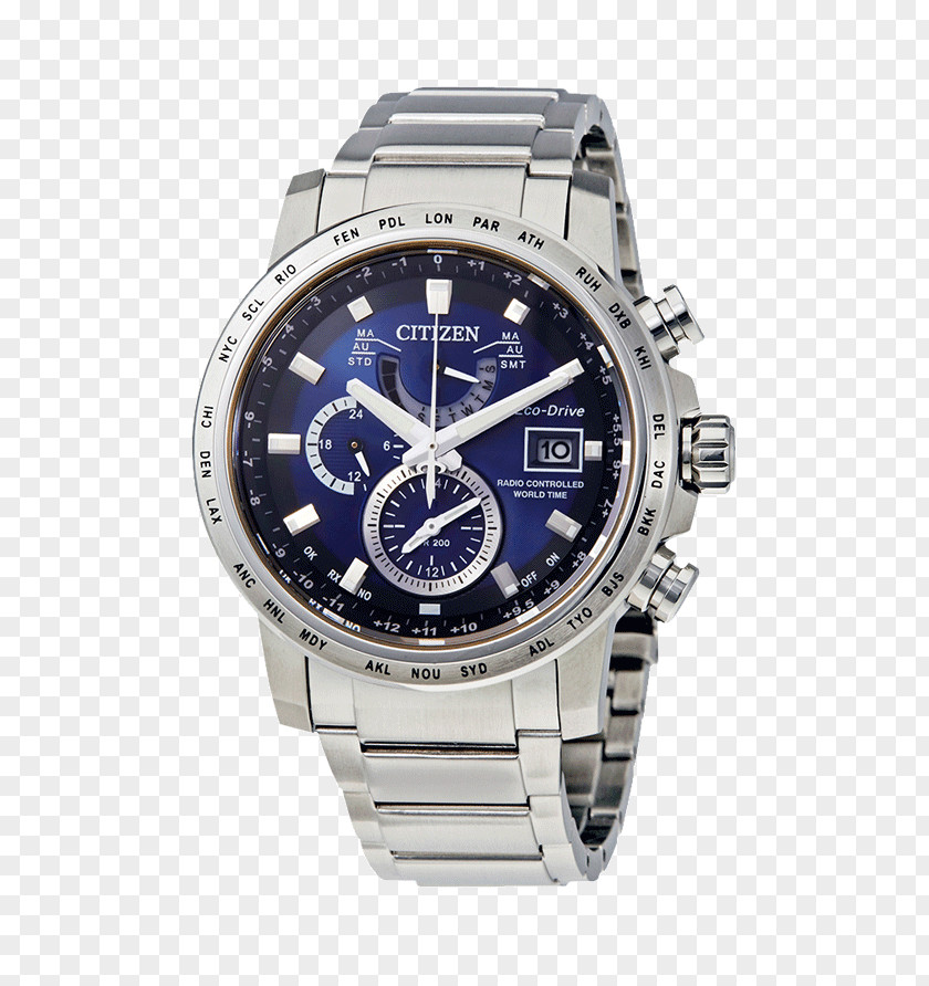 Watch CITIZEN Men's Eco-Drive World Time A-T Citizen Holdings Radio Clock PNG