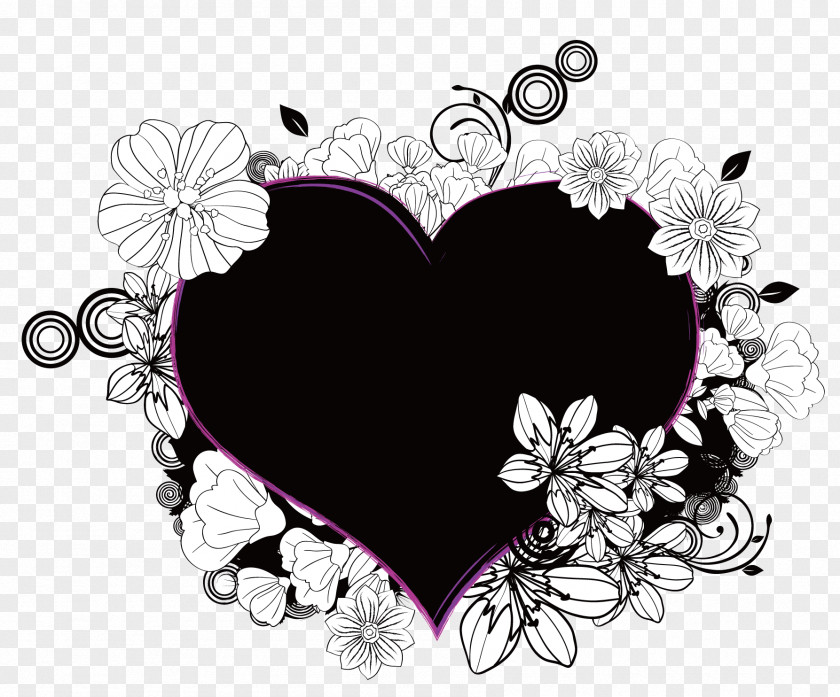 A Black Lace Heart PNG
