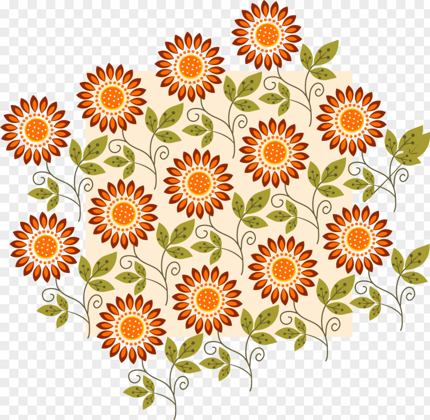 Design Common Sunflower Cut Flowers Clip Art PNG