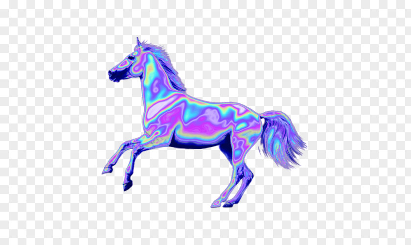 Holographic Mustang White Stallion PNG