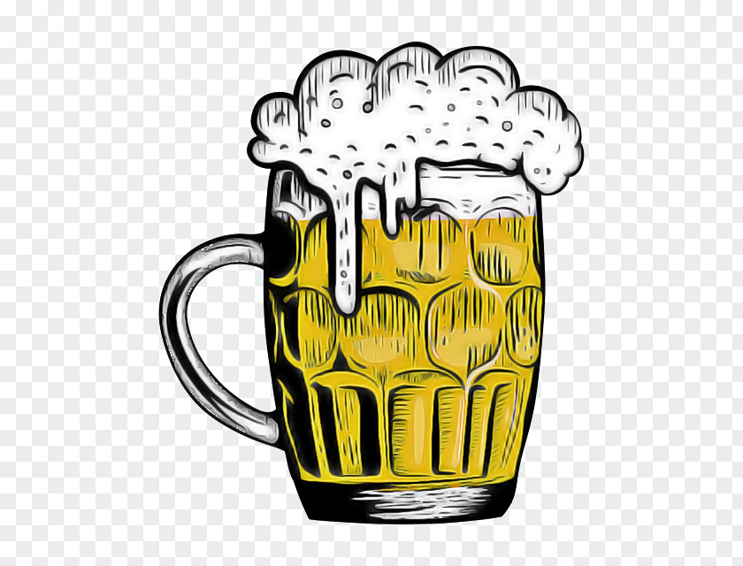 Pint Glass Drinkware Beer Mug Yellow PNG