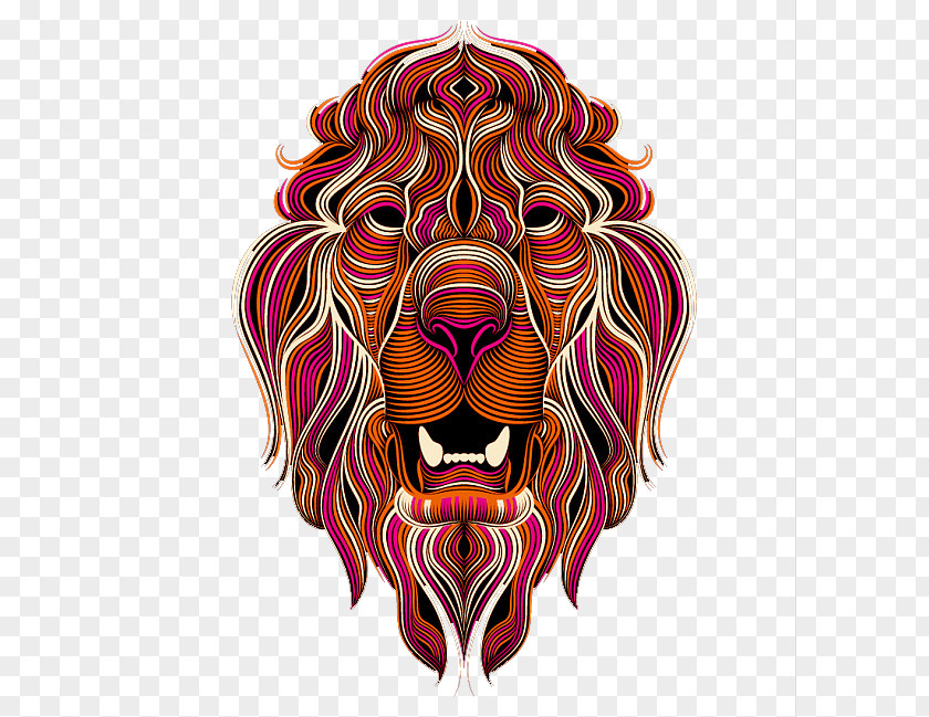 Red Lion Line Printmaking Art Director Illustrator Illustration PNG