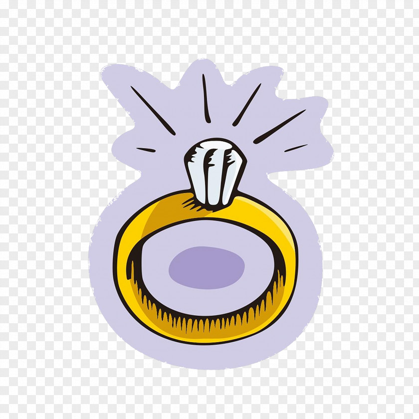 Cartoon Diamond Ring Icon PNG